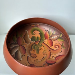 Norwegian rosemaling bowl vintage handmade bowl folk art of Norway hand painted bowl