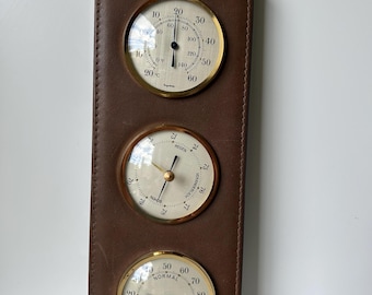 Barómetro vintage, hidrómetro y termómetro fabricados en Alemania, estación meteorológica para el hogar, barómetro para colgar en la pared.