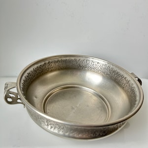Norwegian vintage pewter bowl handmade pewter decor