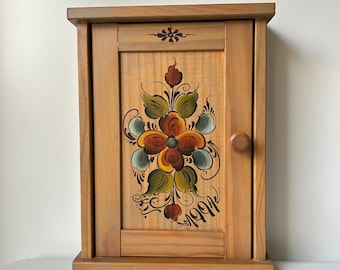 Norwegian rosemaling key holder key hanging box key box handmade