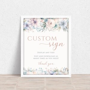 Mother&#39;s Day Custom Sign, Vintage Florals Mother&#39;s Day Signage, Mother&#39;s Day Decor, Pink Flower Decoration, Editable Digital Template HL-002