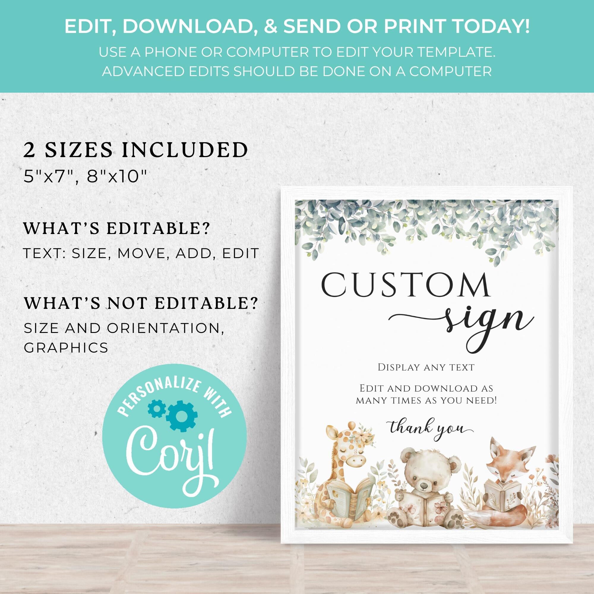 Editable New Chapter Custom Sign, Storybook Baby Shower Signage, Shower ...
