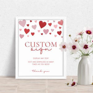 Editable Valentine Theme Baby Shower Decor, Sweetheart Decoration, Custom Sign Template, Heart, Gender Neutral, Personalized, Digital BB-006