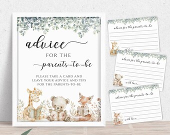 New Chapter Baby Shower Advice for the Parents-to-be Sign, Storybook Shower Decor, Advice Cards, Printable Instant Download BB-001
