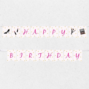 Girl Happy Birthday Banner Little Miss Threenager Third Birthday Pink Party Decor Editable Instant Download Digital Template Corjl KB-004