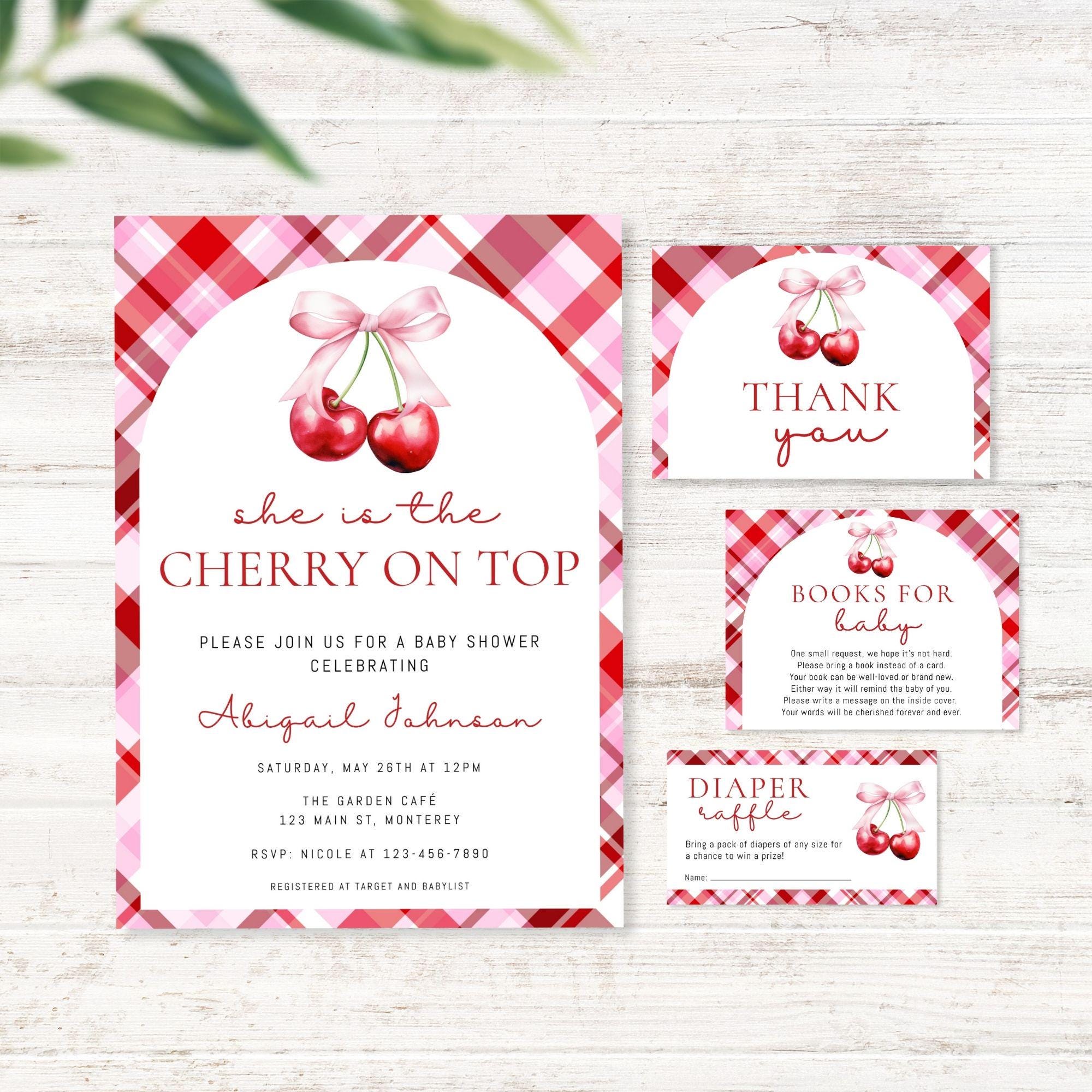 50 Etichette Di Ringraziamento A Tema Ciliegia Con Cordino - Decorazioni Per Feste, Bomboniere, Compleanno Ragazze, Fidanzamento E Matrimonio - 3