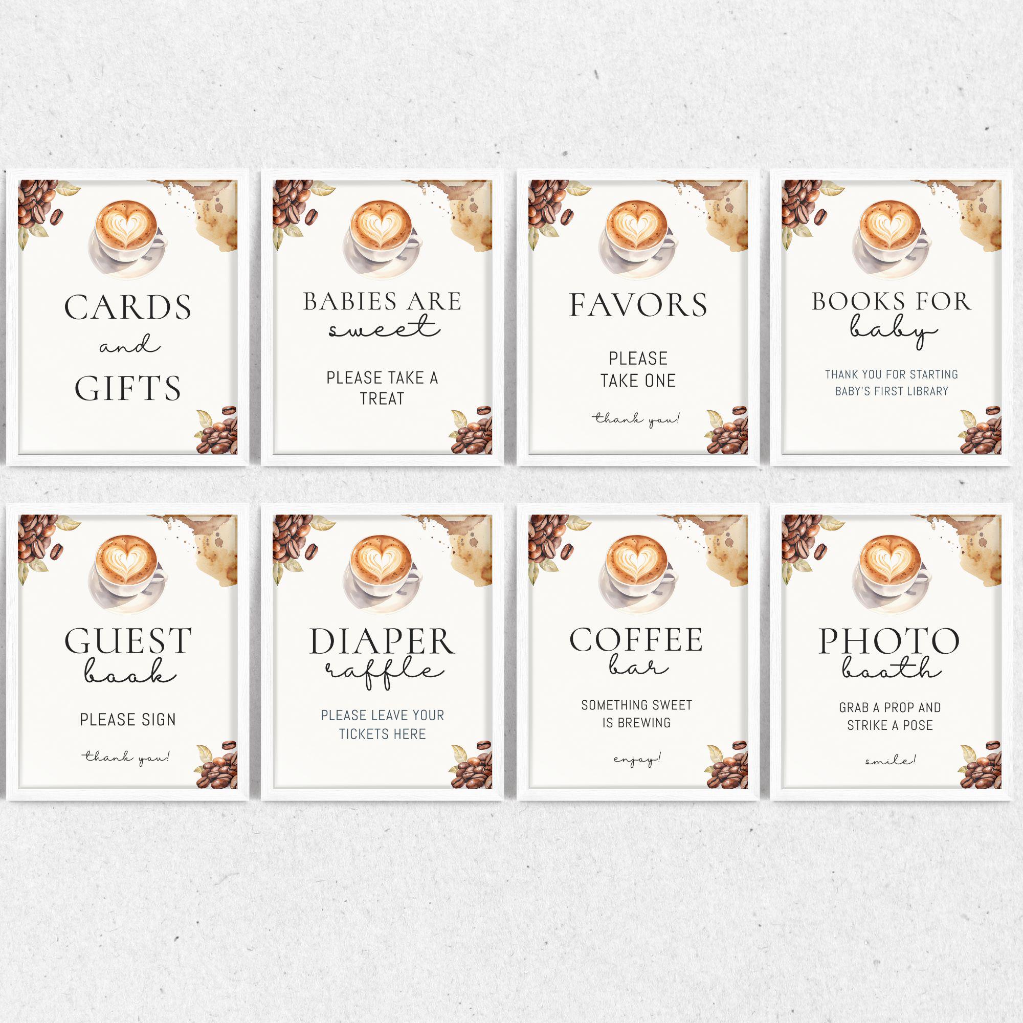 "A Baby Is Brewing" Banner Set - 3-Piece Coffee Theme Baby Shower Decorations