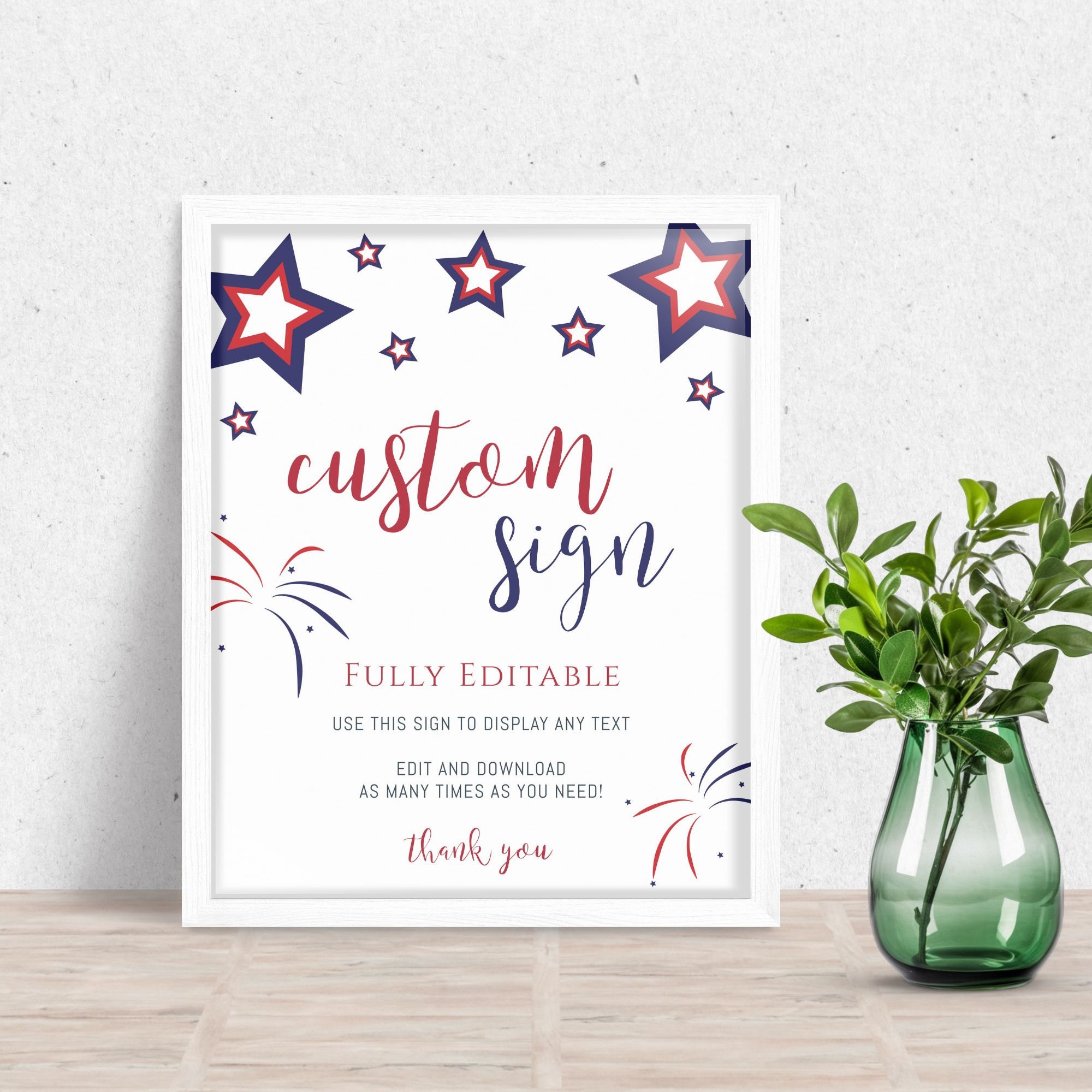 Patriotic Red White & Blue Birthday Banner - Perfect For 4th Of July & Memorial Day Celebrations