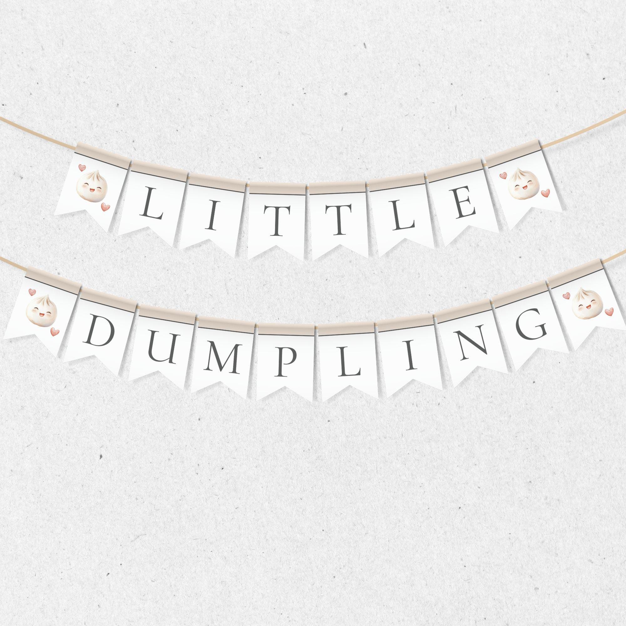 Little Dumpling Banner, Bao Dim Sum Baby Shower Bunting, Kawaii Food ...