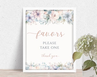 Baby in Bloom Baby Shower Favors Sign, Gifts Table Decor, Thank You Gift, Spring Floral Shower Decoration, Printable Instant Download BB-002
