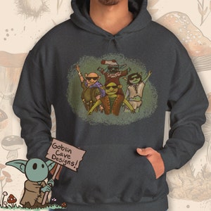 Goblin Gang Hoodie, Fantasy Art Hoodie, Gift for Gamers, Goblincore Clothing, Gift with Goblins