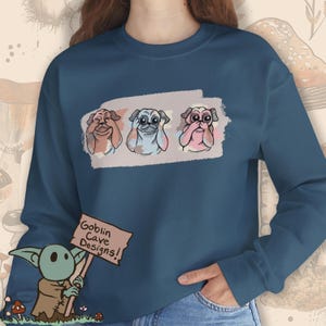 Pug Sweatshirt, Cute Pug Mom Sweater, Dog Art Sweatshirt, Funny Pugs, Dog Lover Gift, Funny Dog Clothes