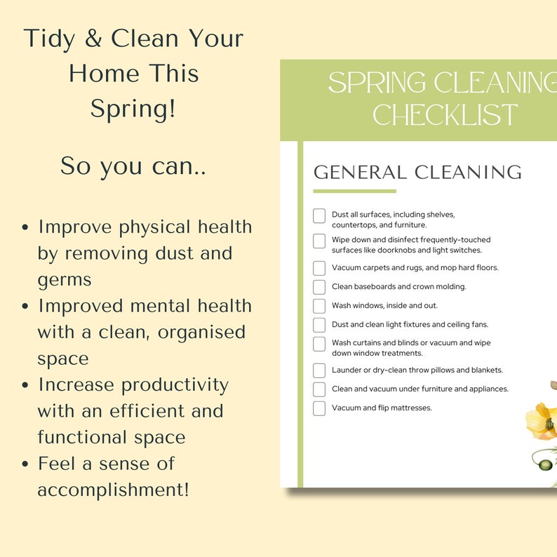 Spring Cleaning Checklist Printable Schedule Cleaning Planner Deep ...