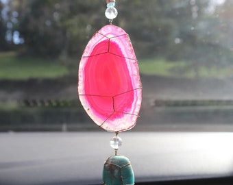 Car Mirror Sun Catcher - Pink