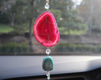 Car Mirror Sun Catcher - Pink