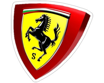 Naklejka z logo Ferrari Premium, wysokiej jakości naklejka winylowa dla miłośników samochodów, laptopa, butelki na wodę - idealny prezent dla fanów samochodów sportowych, prezent