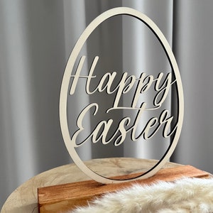 Happy Easter | Wooden sign with stand