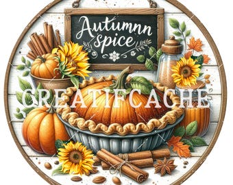 Round PNG Pumpkin Pie Sublimation Pumpkin Kitchen, Fall DIY Cutting Board, Door Hanger, Tiered Tray Decor Wreath Accent Door Hanger PNG