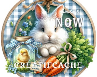 Digitaal PNG-bestand, paashaaskuikens, rond, sublimatie, metalen borden, keramiek, ornamenten, doe-het-zelfborden, kransdecoratie, onderzetters, stickers