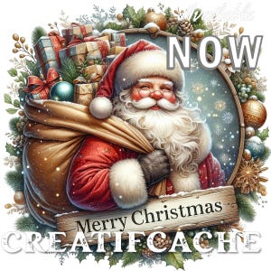 Old Fashioned Santa, PNG, Weihnachten Sublimation, Digitaldruck, Stofftransfer, DIY Schilder, Frohe Weihnachten, Santa Scrap, DTF, Werbung, Basteln
