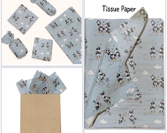 Opakowanie 12 LUB 24 sztuk – 20x30" XL, super uroczy, designerski papier bibułkowy w stylu vintage z Myszką Miki/Minnie! Papier do pakowania prezentów, torebki na prezenty, wysyłka lub rękodzieło! Arkusze XL!