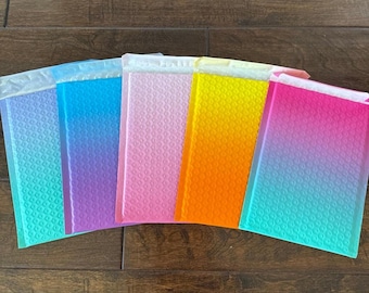 20 Pack - 6x9" Beautiful Mix of 2 Tone Colored Bubble Mailers! 5 Colors! Padded, Self-Seal Adhesive Bags! USPS/UPS/Fedex Approved!