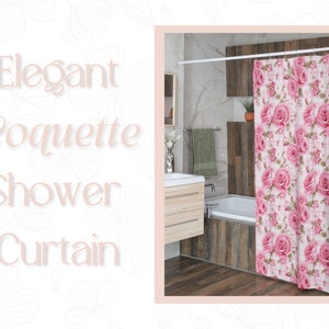 Coquette Shower Curtain, Coquette Bathroom Decor, Coquette Bathroom, Coquette Bath Decor, Coquette Decor, Coquette Aesthetic, Coquette Style