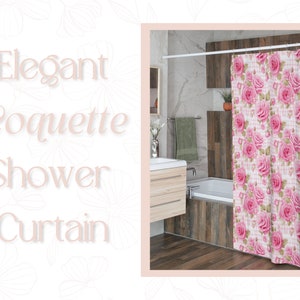 Coquette Shower Curtain, Coquette Bathroom Decor, Coquette Bathroom, Coquette Bath Decor, Coquette Decor, Coquette Aesthetic, Coquette Style