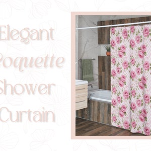 Coquette Shower Curtain, Coquette Bathroom Decor, Coquette Bathroom, Coquette Bath Decor, Coquette Decor, Coquette Aesthetic, Coquette Style