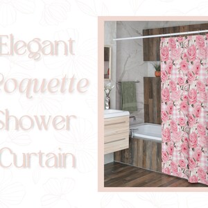 Coquette Shower Curtain, Coquette Bathroom Decor, Coquette Bathroom, Coquette Bath Decor, Coquette Decor, Coquette Aesthetic, Coquette Style