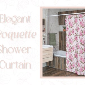 Coquette Shower Curtain, Coquette Bathroom Decor, Coquette Bathroom, Coquette Bath Decor, Coquette Decor, Coquette Aesthetic, Coquette Style