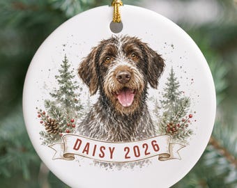 Personalized Wirehaired Pointing Griffon Ornament Custom WPG Christmas Ornament Hunting Dog Gift Dog Lover Keepsake