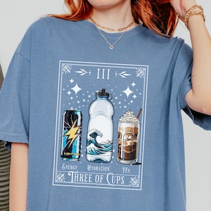 Three of Cups Neurodiversity Tarot Shirt Beverage Goblin Emotional Support Water Bottle Neuro Spicy ADHD Awareness Unhinged Neurospicy AuDHD