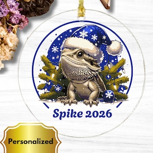 Personalized Bearded Dragon Ornament Bearded Dragon Christmas Ornament Pet Lizard Ornament Bearded Dragon Gifts Bearded Dragon X-Mas