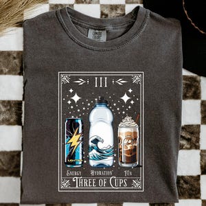 Three of Cups Neurodiversity Tarot Shirt Beverage Goblin Emotional Support Water Bottle Neuro Spicy ADHD Awareness Unhinged Neurospicy AuDHD
