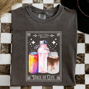 Beverage Goblin Three of Cups Neurodiversity Tarot Shirt Emotional Support Water Bottle Neuro Spicy ADHD Awareness Unhinged Neurospicy Humor