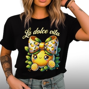 La Dolce Vita Shirt Life is Sweet TShirt Italian T-shirt Kawaii Lemon Coquette Soft Girl Cute Italy Vacation Love Italy Gift Comfort Colors