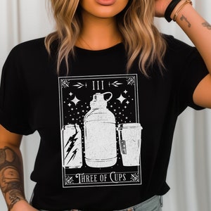 Three of Cups Neurodiversity Tarot Shirt Beverage Goblin Emotional Support Water Bottle Neuro Spicy ADHD Awareness Unhinged Neurospicy Humor