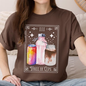 Three of Cups Neurodiversity Tarot Shirt Beverage Goblin Emotional Support Water Bottle Neuro Spicy ADHD Awareness Unhinged Neurospicy Humor