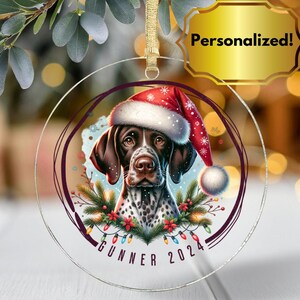 Custom Germain Shorthair Pointer Christmas Ornaments Personalized GSP Ornament Hunting Dog Shorthaired Ornament Dog Memorial Bird Pointing