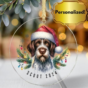Custom Germain Wirehair Pointer Christmas Ornaments Personalized GWP Ornament Hunting Dog Wirehaired Ornament Dog Memorial Bird Pointing