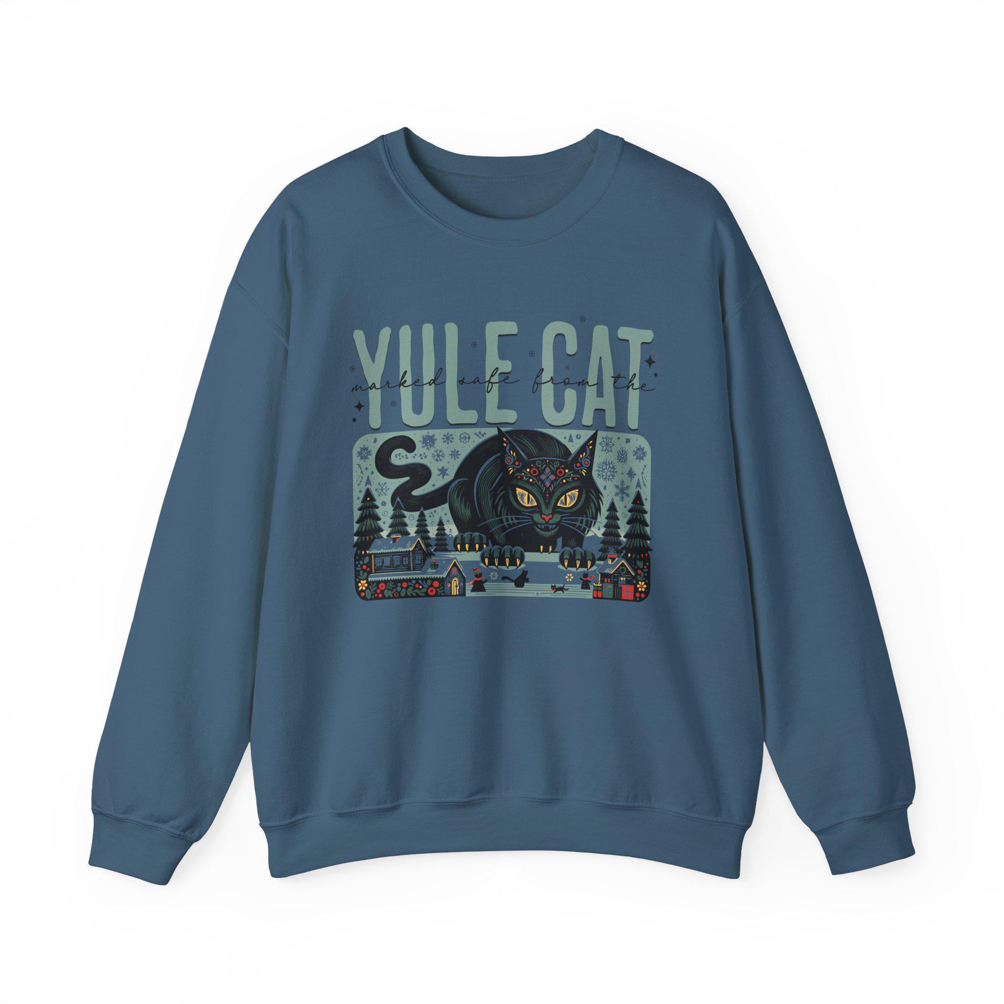 Marked Safe From Yule Cat Christmas Sweatshirt Icelandic Folklore