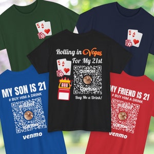 Camiseta de cumpleaños número 21 del grupo "Rodando en Las Vegas. Finalmente 21". 2003. Invítame a una bebida. Mi hijo cumple 21 años. Regalo para hermano. Camiseta de cumpleaños personalizada.