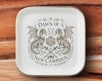 Fantasy Wedding Ring Dish Personalized Dragon Couple Gift TTRPG Wedding Gift Custom Bride Groom Jewelry Tray Nerdy Engagement Keepsake