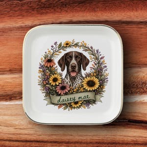 Portagioie personalizzato con motivo Bracco tedesco a pelo corto, regalo per papà, mamma e amanti dei cani da caccia, ricordo personalizzato per animali domestici.