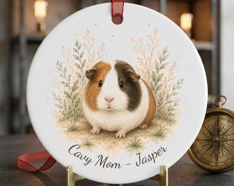 Personalized Guinea Pig Christmas Ornament Custom Pet Name Ornament Guinea Pig Gift for Cavy Mom Pet Lover Christmas Keepsake Holiday Decor