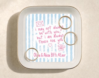 Long Distance Best Friend Jewelry Dish Personalized Friendship Gift Bestie Moving Away Gift Going Away Ring Tray Friendship Keepsake for Her