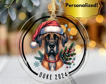 Benutzerdefinierte Kitz Deutsche Dogge Weihnachten Ornamente Personalisierte Dane Verzierung GD Haustier Hund Verzierung Greatie Harlekin Blau Schwarzer Mantel Merle Brindle