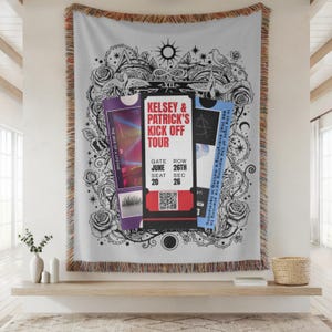 Regalo personalizado para amantes de la música, regalo de boda, regalo de aniversario para parejas, regalo de compromiso, manta tejida única