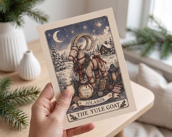 Scandinavian Christmas Cards Yule Goat Personalized Nordic Holiday Card Folklore Christmas Yule Solstice Greeting Cards